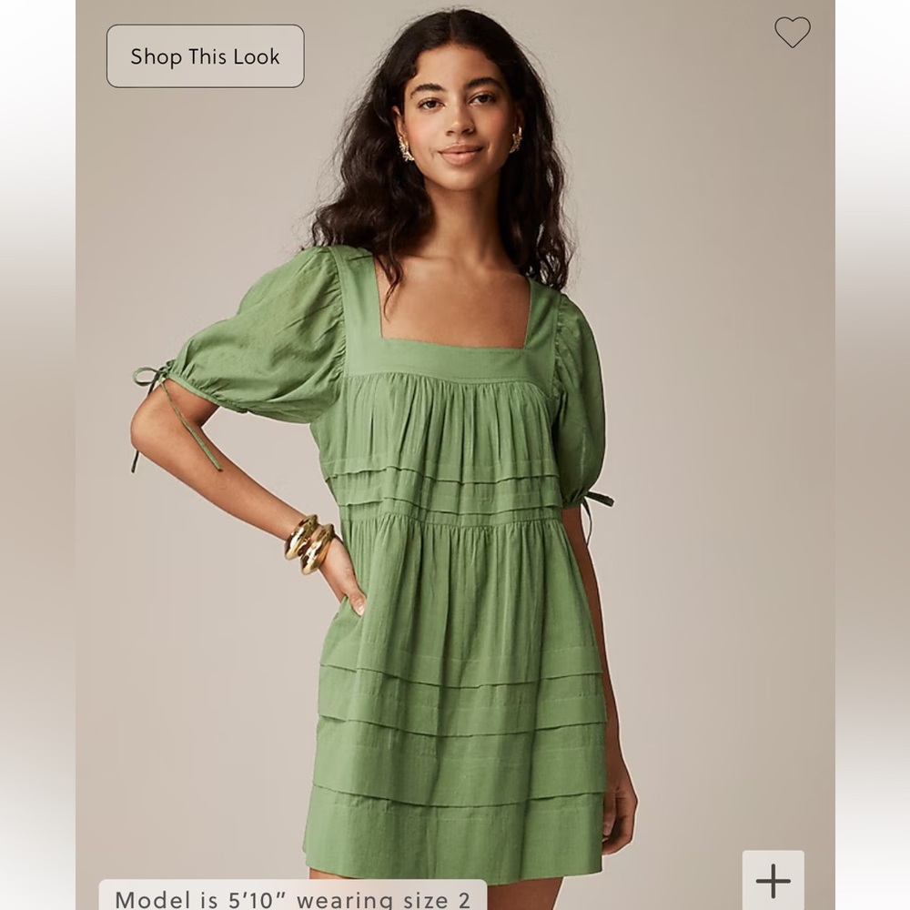 J Crew green cotton dress